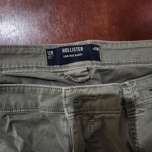 Hollister Khaki Low-Rise Baggy Trousers